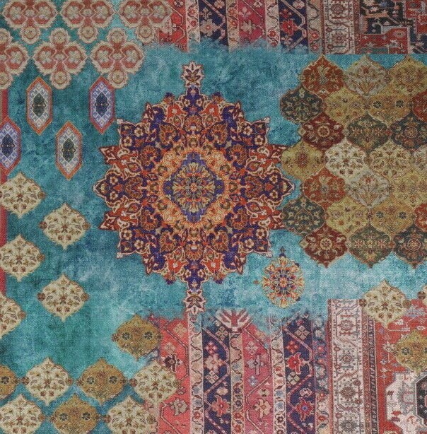 4 Drapes EUROPEAN TEXTILE Bohemian Design Jewel Colors  Abstract Art