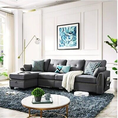 HONBAY Reversible Sectional Sofa for Living Room L-Shape 