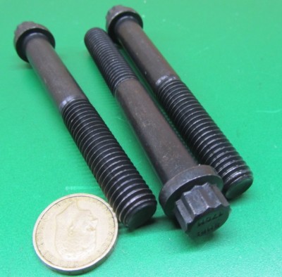 12 Point Flanged, Ferry Bolt, Steel, PT, 1/2''-13 x 4.0'' Length, 5 Pcs
