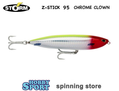 WTD STORM Z STICK 95 COLORE CHROME CLOWN 14 gr WALKING THE DOG SPINNING MARE