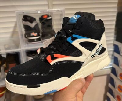 Reebok Pump Omni Zone II Basketball Men's Size Shoes Black White Blue HR0504