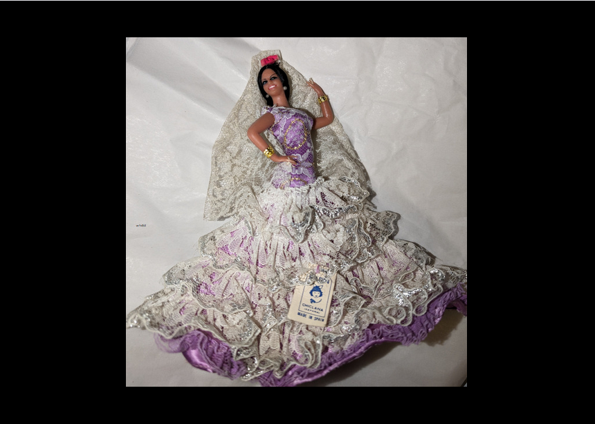 Vintage Spanish Marin Chiclana Doll Flamenco Dancer Purple Dress 70's  MWT