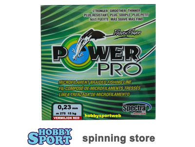 POWER PRO FILO TRECCIATO 275 MT DIAM. 0,23 MM VERMILION RED ORIGINALE USA