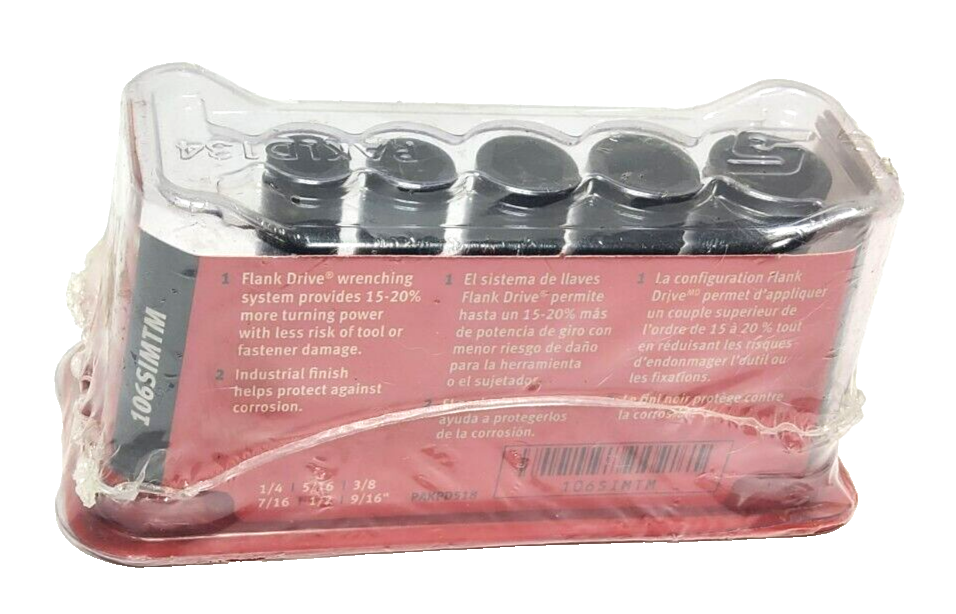 NEW Snap-on™ 1/4" 6-point 1/4" to 9/16" SAE DEEP IMPACT Socket Set 106SIMTM
