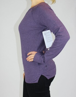 Lululemon Open Your Heart Long Sleeve II size 4 Deep Zinfandel Stripe NWT Purple