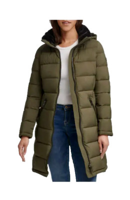 NWT Andrew Marc Ladies  Long Stretch Parka Jacket Olive Size S