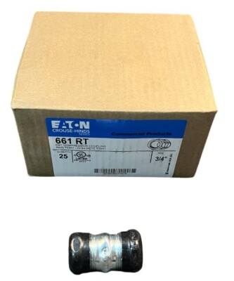 Box of 25 Eaton Compression Coupling 661RT 3/4'' EMT Rain Tight Concrete Tight