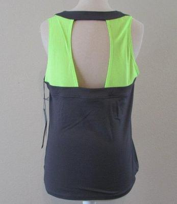 LIJA Lrg womens Maze twilight gray neon open back tank top athletic tennis NEW