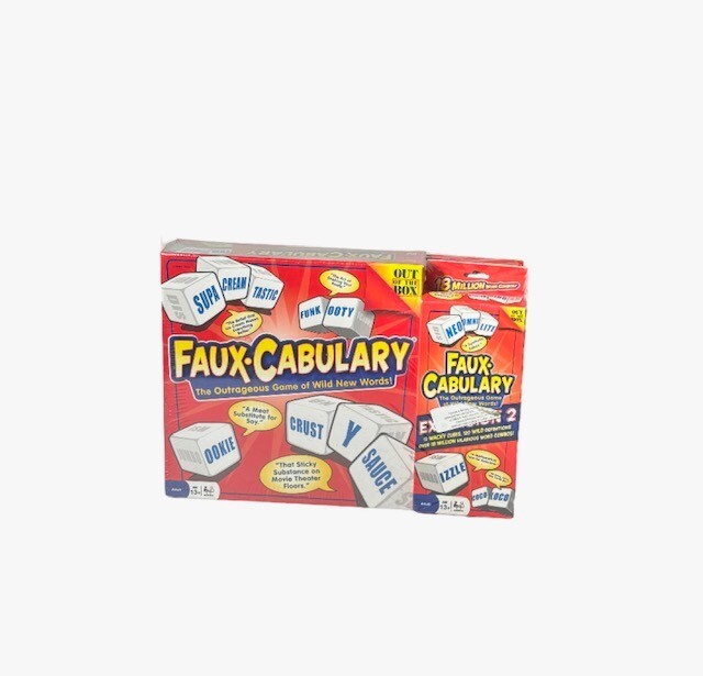 Faux Cabulary Adult Word Game with 2 Expansion Packs FACTORY SEALED BOX