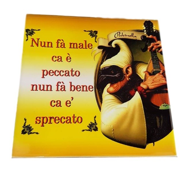 Quadretto Piastrella Decorativa Porta Fortuna Ceramica Nun Fa Mal Ca è Pecca moc