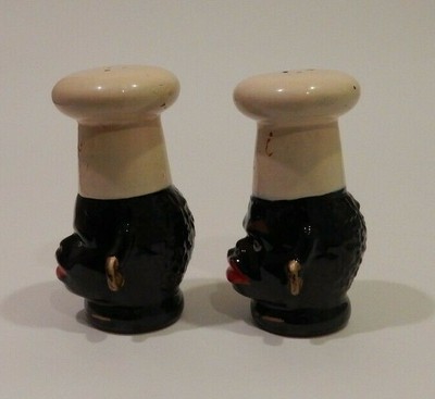 Black African Americana & Cannibal Salt & Pepper Shakers Great Condition  EE