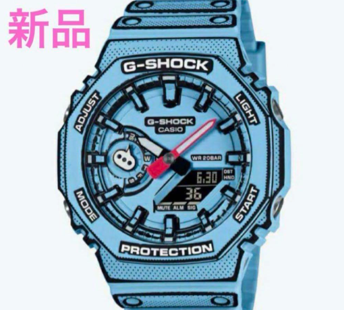 Pre-owned Casio G-shock Manga Theme Ga-2100mng-2ajr Octagon Blue Men's Watch