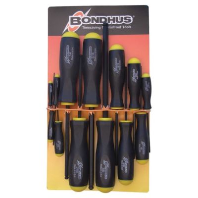 Bondhus BALL END SCREWDRIVERS SET T10637 13Pcs Ergonomic Non-Slip Grip Handle