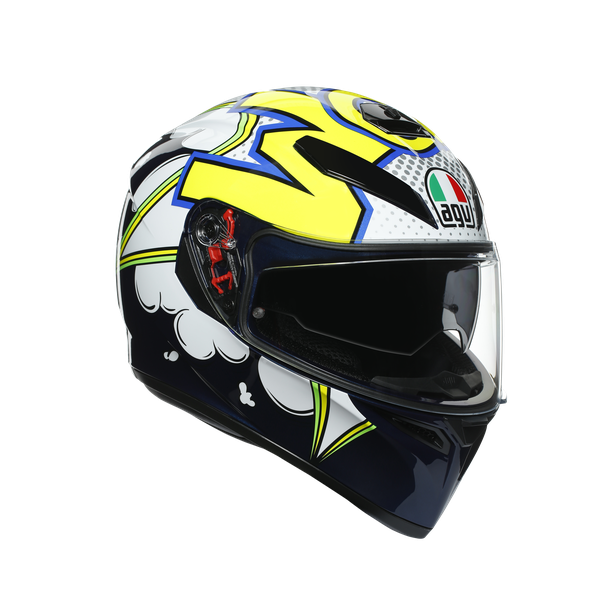 New AGV K3 SV Helmet Bubble Blue/White/Yellow Fluorescent