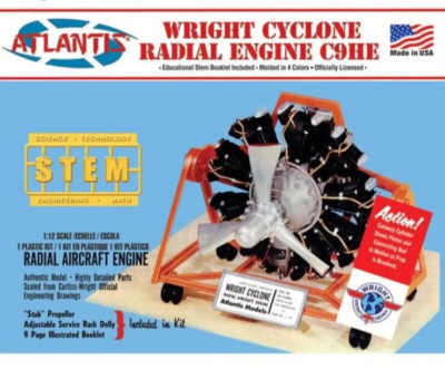 Atlantis M6052 Wright Cyclone Radial Aircraft Engine Kit 1:12 USA X Monogram NEW