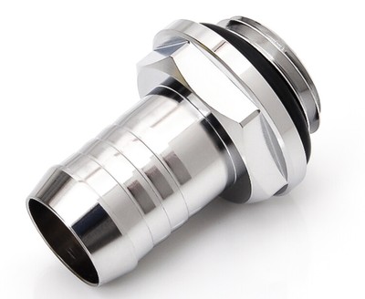 Bitspower G1/4'' to 3/8'' Barb Fitting for Soft Tubing, Silver Shining