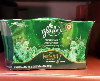 2 Glade 3.4oz Disney The Nutcracker & The Four Realms Enchanted Evergreen Candle