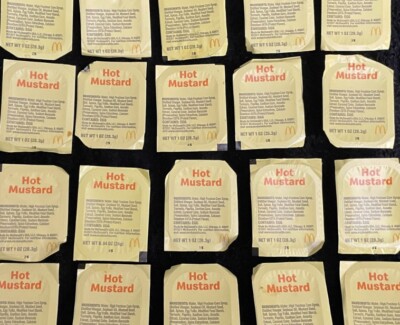 Lot (40) - McDonald's HOT MUSTARD Sauce Chicken Nuggets FRESH Dip Cup Containers