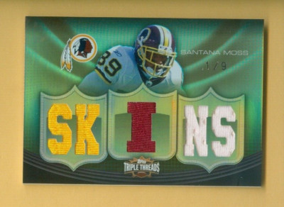 2010 Triple Threads Santana Moss Relic JERSEY Gold 1/9 Yes! #1!