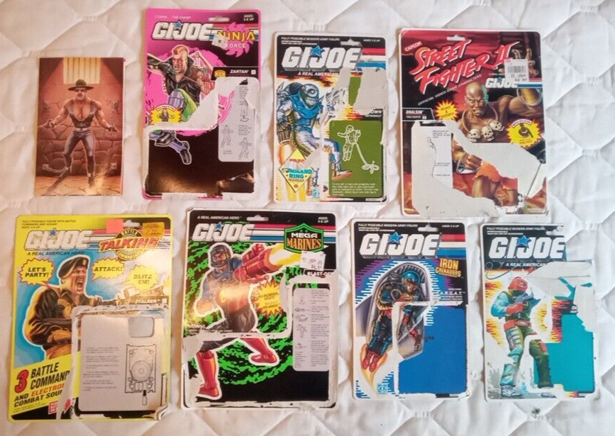 Lot 7 Vintage 1990s GI Joe Action Figure ARAH Old Toy Packaging Material Cards
