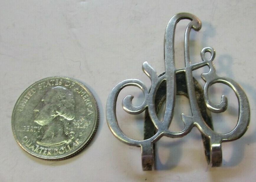 Vintage 925 STERLING SILVER APOLLO SILVER COMPANY “A” INITIAL NAPKIN CLIP HOLDER