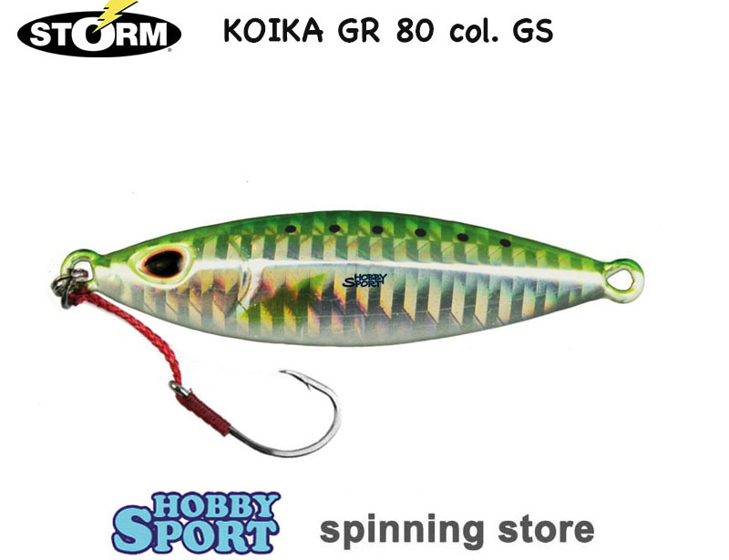 SLOW PITCH KOIKA CAST JIG 80 GR COL. GS GREEN SARD 9,3 CM METAL JIG GOMOKU STORM