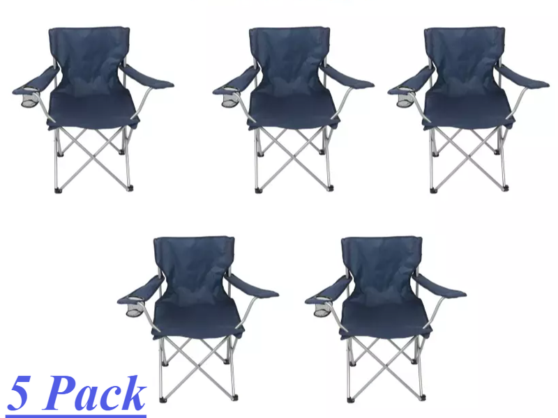 Sillas Plegables De Campamento Playa Camping Plegables Juego Set De 5 Chair Azul