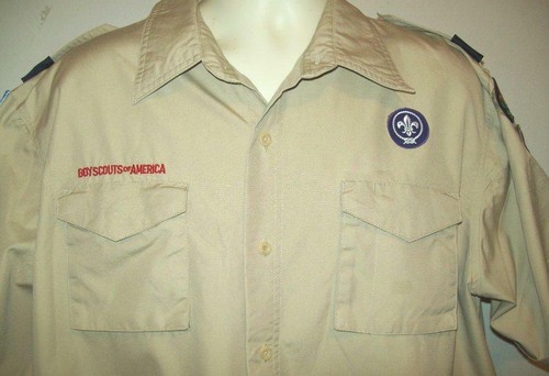 Boy Scouts of America Uniform Shirt Size Adult Men XLarge Patches BSOA XL