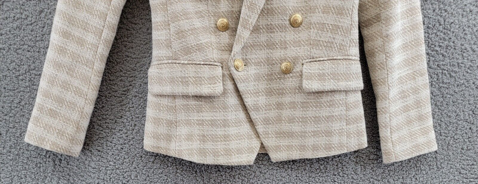 L'AGENCE Kenzie Tweed Office Double-Breasted Blazer Women's