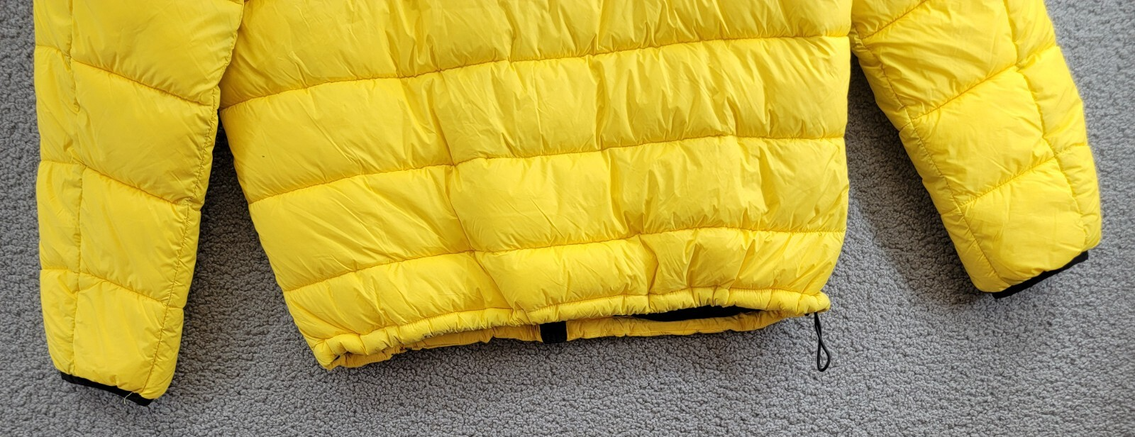 Club Room Chevron Quilted Hooded Puffer Jacket Men's L Yellow Zip Closure L/S~ - Picture 16 of 20