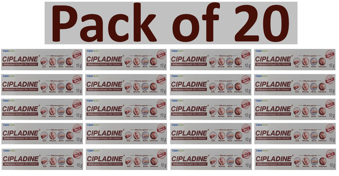 20X Cipla Cipladine Providone-Iodine Ointment 10g infections in wounds and cut