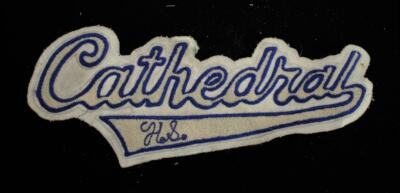 Patch Blu E Bianco Con Nome Della Scuola Vintage Anni '60-'70 14" X 6"