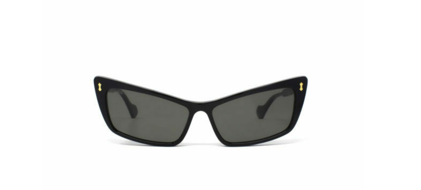 Pre-owned Gucci Gg 0626s 001 Cat Eye Black/grey Ladies Sunglasses In Gray