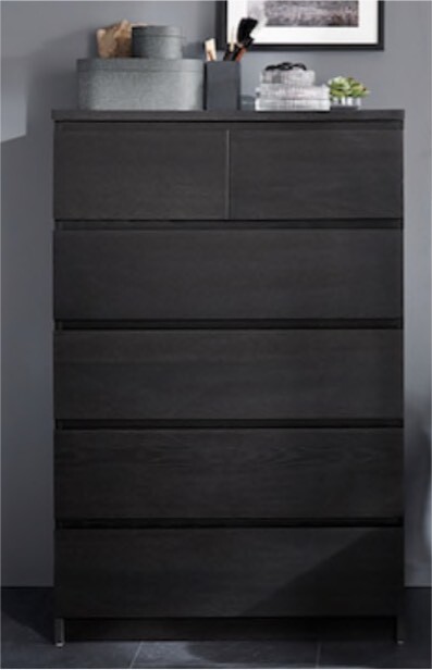 Ikea Malm Chest Of 6 Drawers Tall Black Brown In Kingston