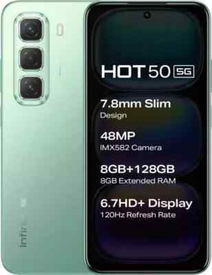 Infinix Hot 50 5G (Sage Green, 128 GB) (4 GB RAM)Factory Unlocked Dual SIM