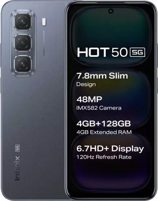 Infinix Hot 50 5G (Sleek Black, 128 GB) (8 GB RAM)Factory Unlocked Dual SIM