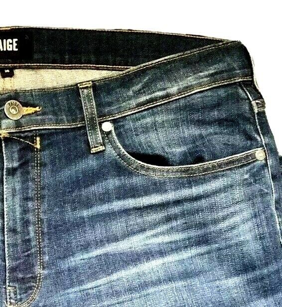 Pre-owned Paige Men's Transcend Jeans Slim Straight Fit Vintage Normandie 36 X 34 In Blue