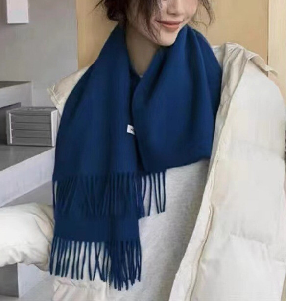 100% wool long scarf 160 * 30cm solid color warm versatile scarf