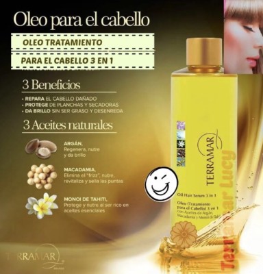 Oleo de Argan Terramar 120ML REPARA EL CABELLO DAÑADO, REPAIR HAIR DAMAGED!
