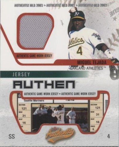 2003 Fleer Authentix - Miguel Tejada #JA-MT