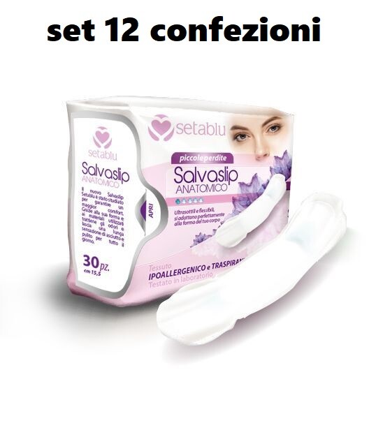 Set 12 Confezioni 30 Pezzi Salvaslip Anatomici Ipoallergenici Donna dfh