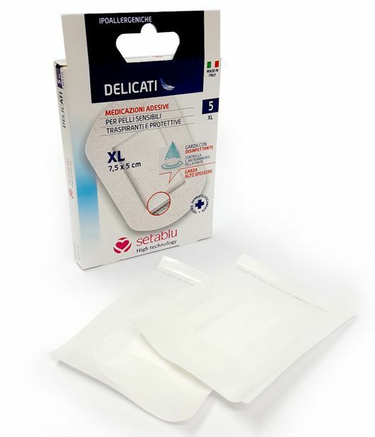 Confezione 5 Pezzi Cerotti Medicazioni XL Delicati Adesive 7,5x5cm dfh