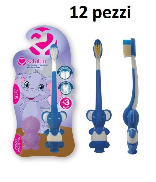 Set 12 Pz Spazzolino Per Bambini Bimbi Baby Cura Pulizia Denti Elefante dfh