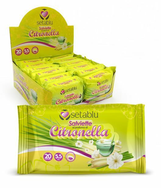 Set 12 Confezioni 20 Salviette Salviettine Alla Citronella Anti Zanzare dfh