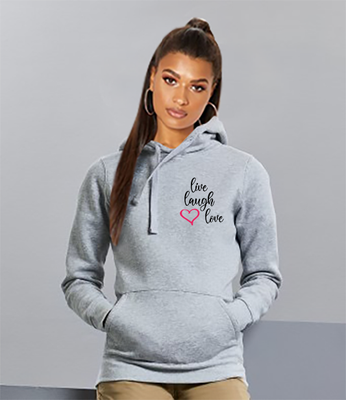 Ladies Fit Premium Hoodie Sweatshirt Super Soft and Thick White Grey Black