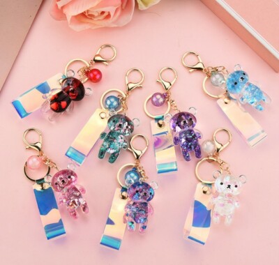 Glitter Bear Keychain (Moving Liquid)