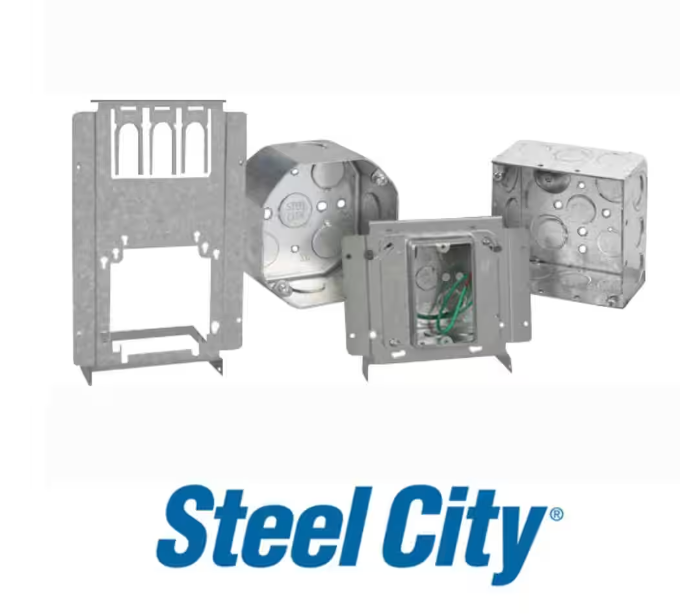 1-Gang 4 in. New Work Metal Electrical Wall Box with Ground Bump, Steel, Durable