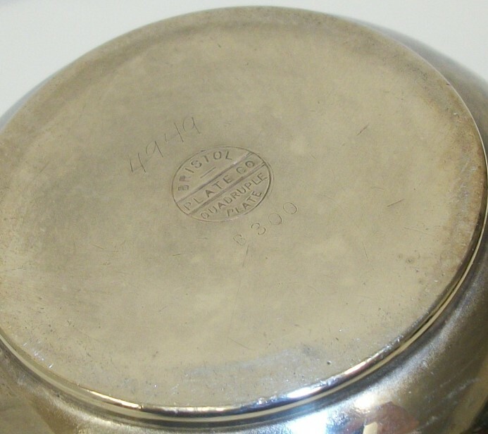 Antique Bristol Quadruple Silver Plate Fancy Etched Creamer Cream Pitcher