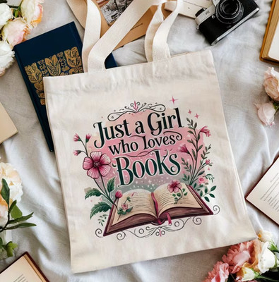 Just a Girl who loves Books Stofftasche Baumwollbeutel