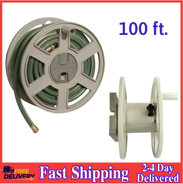 Suncast 100 ft. Sidewinder® Mounted Resin Hose Reel,